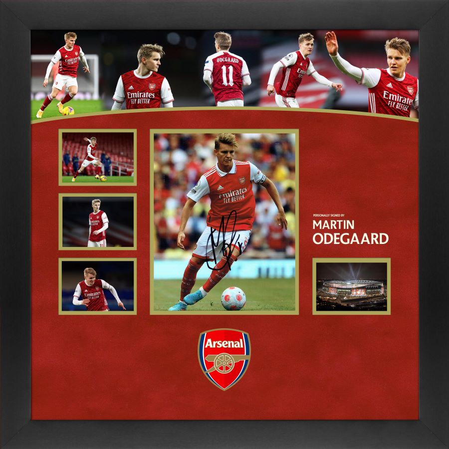 Odegaard Signed 12x8 Photograph Framed Display - Memorabilia Framers Shop